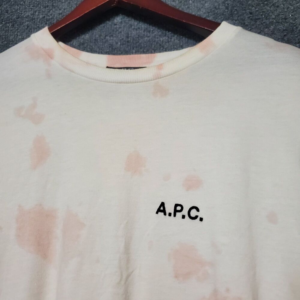 APC Cassie Shirt Mens Small Soft Pink Cream Tie Dye Short Sleeve A.P.C. Paris
